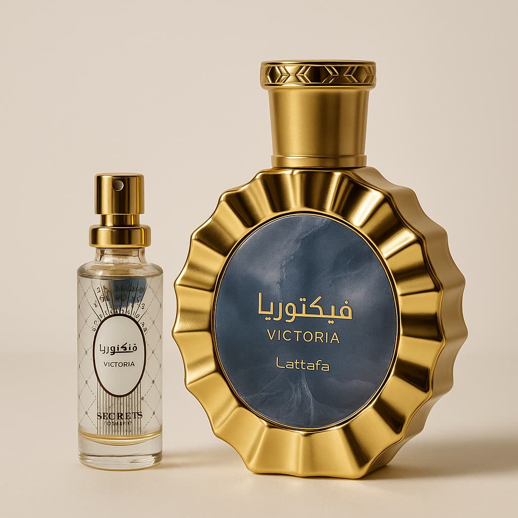 Perfume Árabe Secret’s Parfum Victória 15ml – Fragrância Floral, Cítrica, Baunilha, Alta fixação