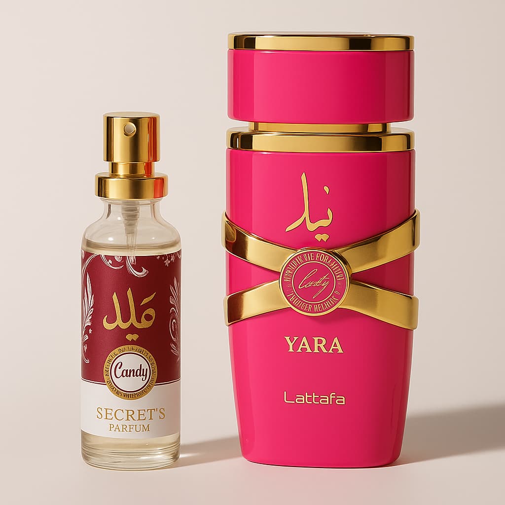 Perfume Árabe Secret’s Parfum Yara Candy 15ml – Fragrância Frutada, Baunilha, Atraente Alta Fixação
