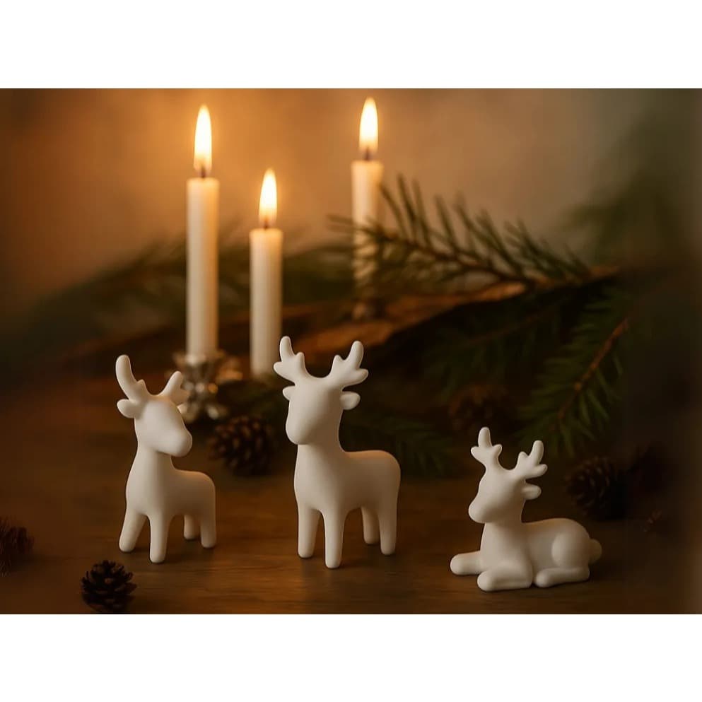 🦌 KIT 03 Mini Renas Decorativas de Natal – 10cm 🎄ENVIO IMEDIATO