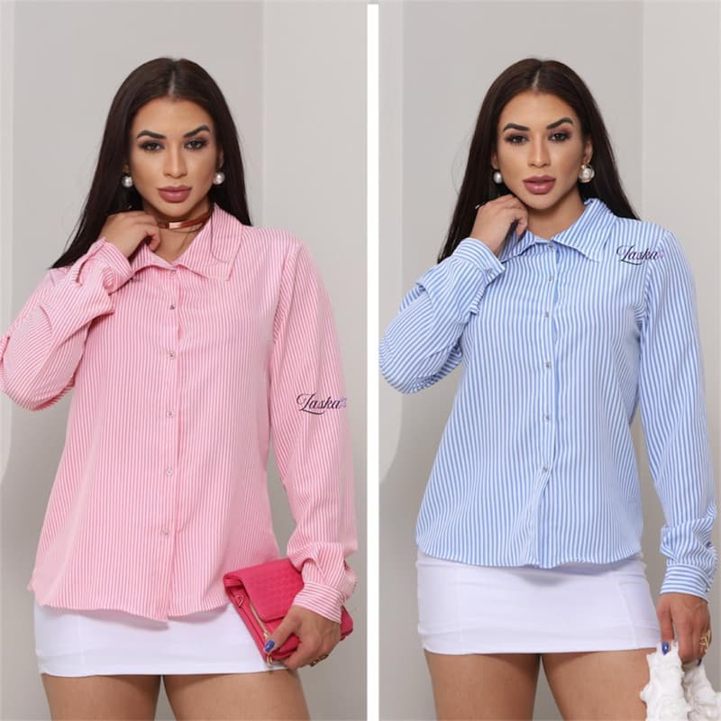 Camisa Femenina  Blusa Manga Longa com Botõe