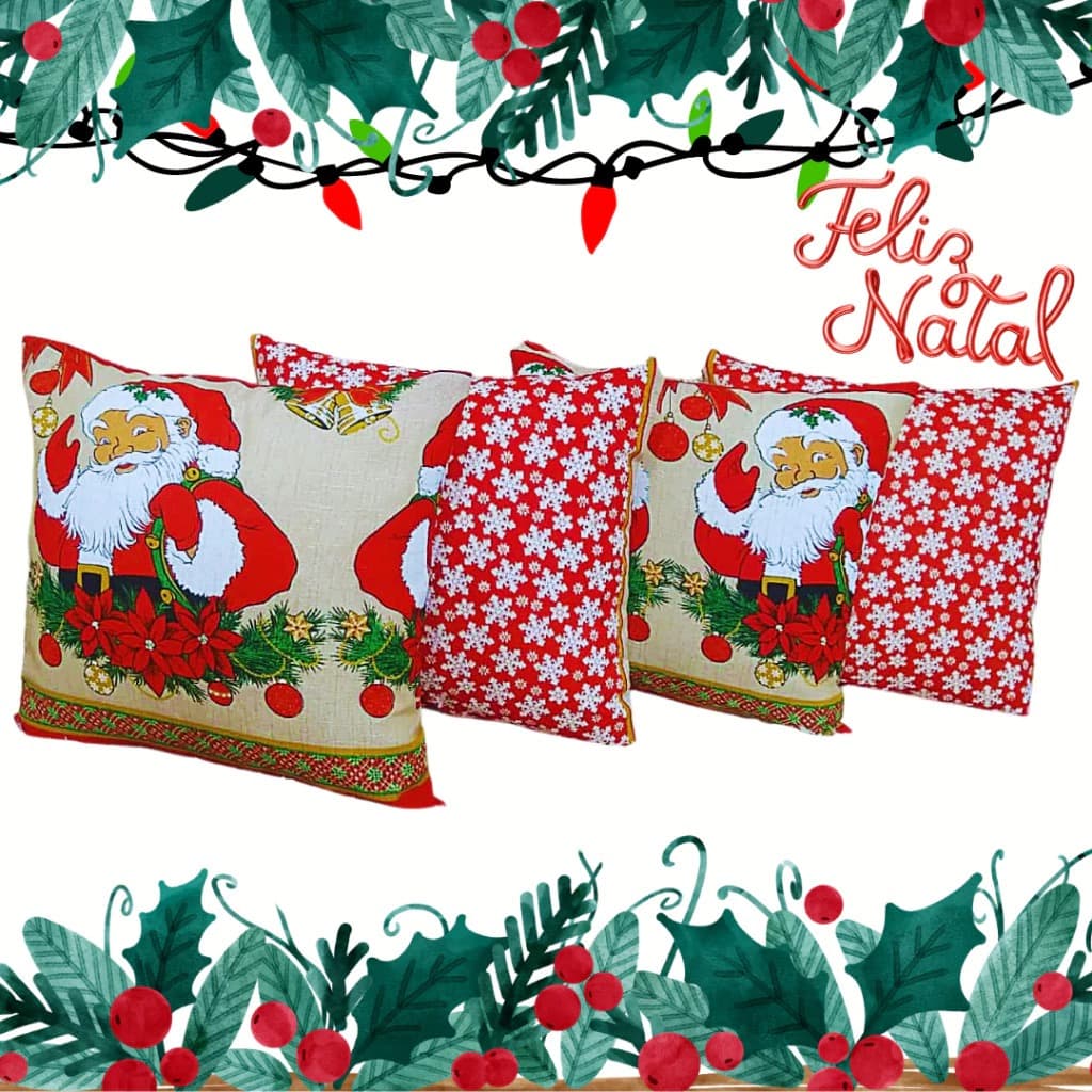 Kit Com 6 Capas de Almofadas Natal Natalinas 44x44