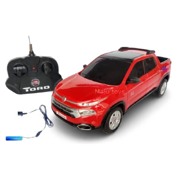 Carrinho De Controle Bateria Recarregável Fiat Toro Vermelho Pick-up - Licenciado