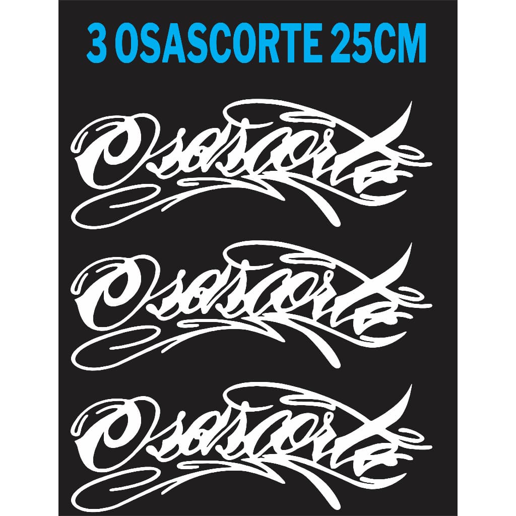3 Adesivo Osascorte 25cm Para Viseira Capacete Moto Tanque Carro Caminhão