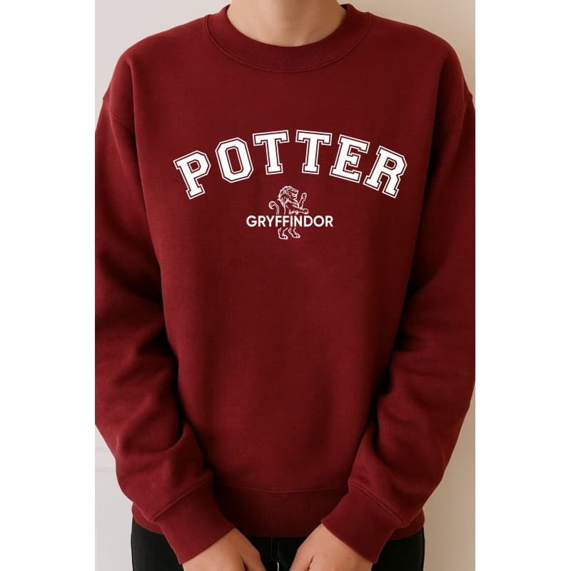 Moletom Gola careca Harry Potter Grifinoria Blusa Moletom sem capuz Gryffindor Moletom Gola Redonda Potter
