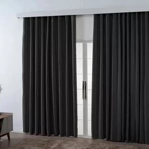 Cortina Blackout Preta 280x280cm Trilho Bloqueio Luz Isolamento Termico