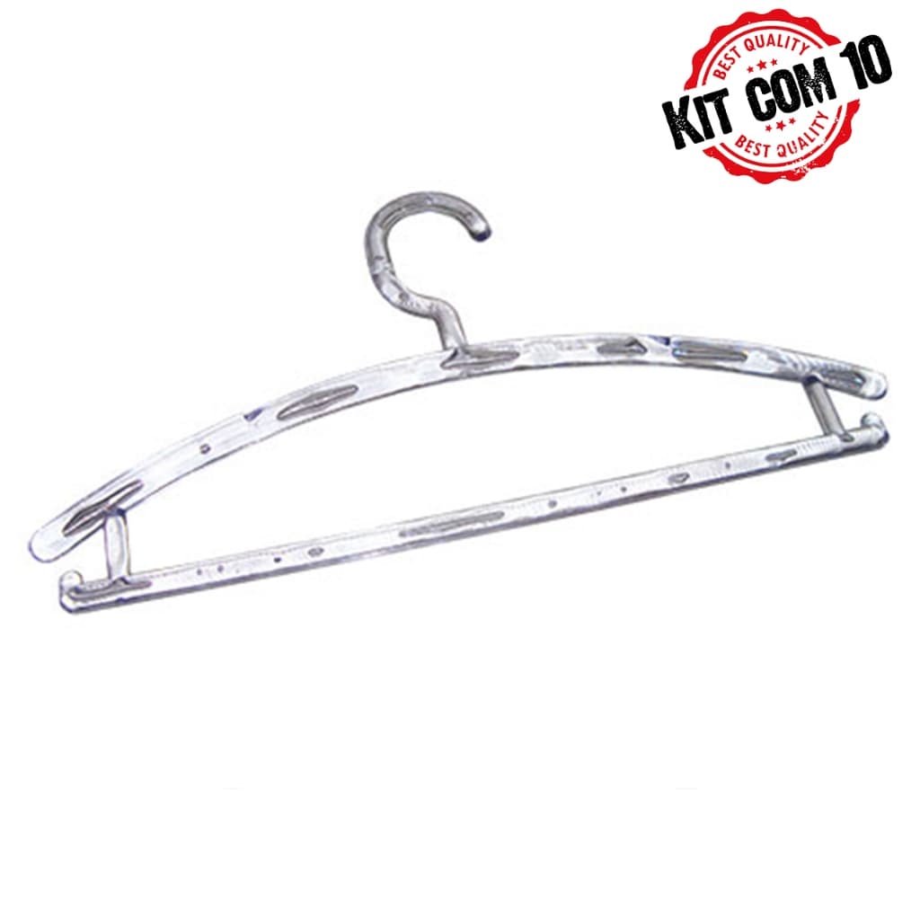 10 Cabides Boutique Extra Grosso 16mm Acrilico Transparente ,o Melhor do Mercado