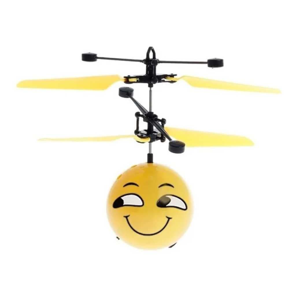 Mini Bolinha Voadora Helicóptero Emoji Drone Infantil C/luz e Sensor