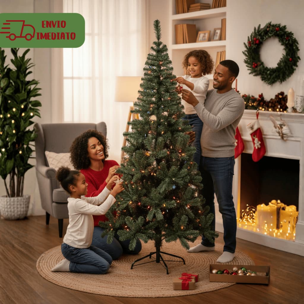 Árvore De Natal Pinheiro Luxo Premium 1,8 m 2,1m 2,40m galhos aramados articulados Verde
