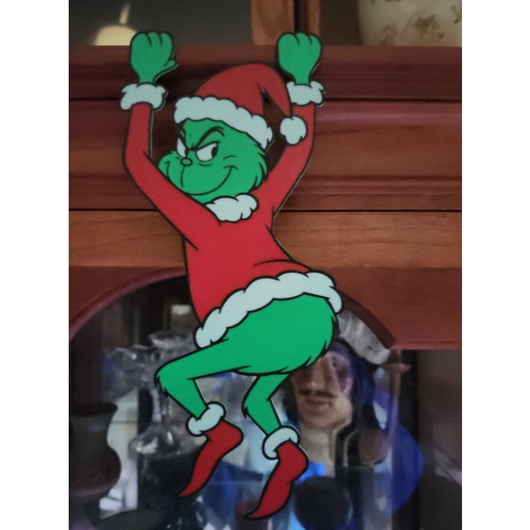 Muggora Decoração de Prateleira Grinch 24CM Altura Enfeites de Natal
