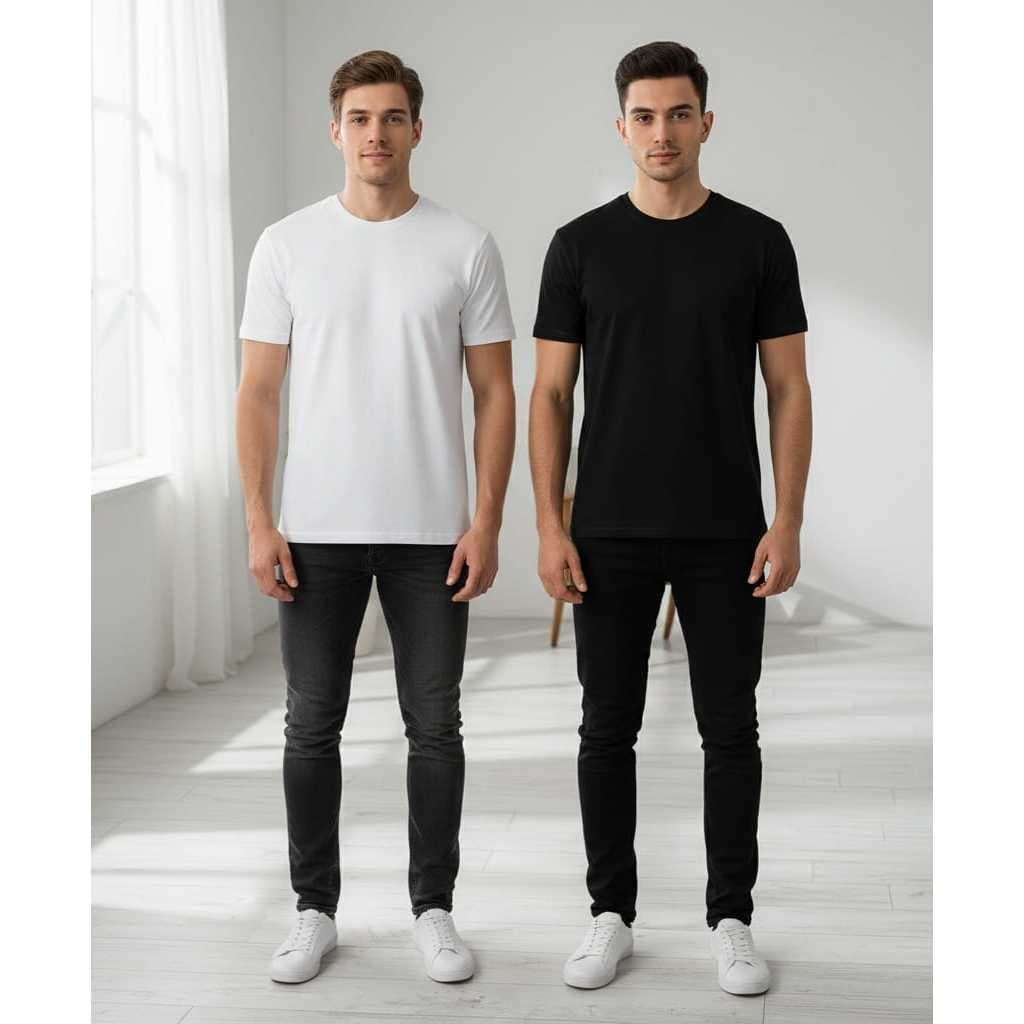 kit 2 camisetas 100% algodão 30.1