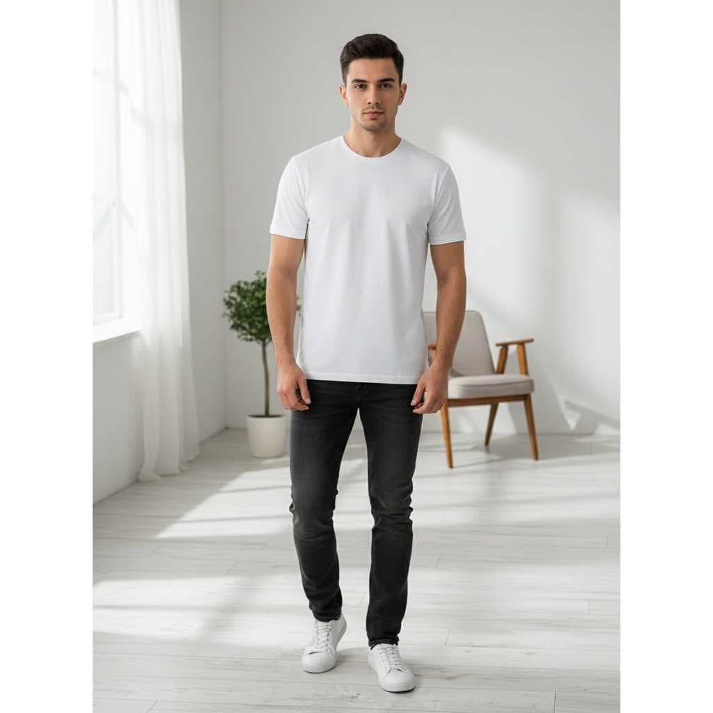 Camiseta Lisa 100% algodão 30.1 gola canelada