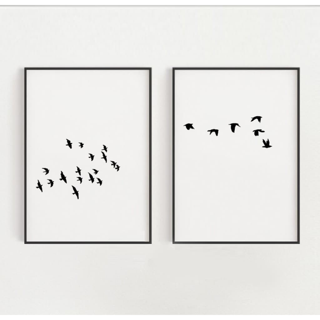 Quadro minimalista pássaros