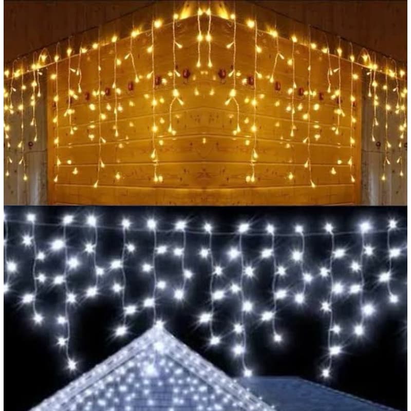 Cascata 200 Leds Fixo 5m Conector M/f Decoração Natal 110v