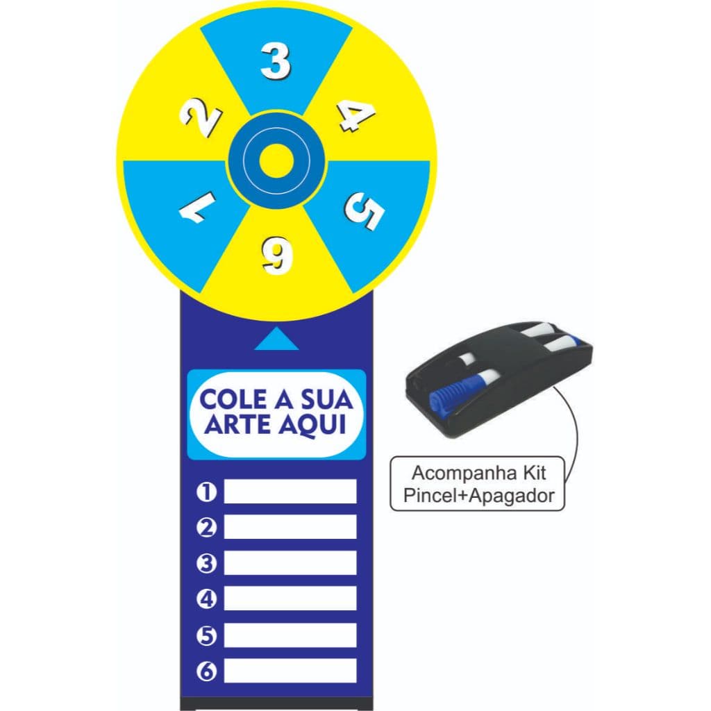 Roleta De Prêmios 92x40cm Apagável Você Mesmo Personaliza e Usa várias Vezes