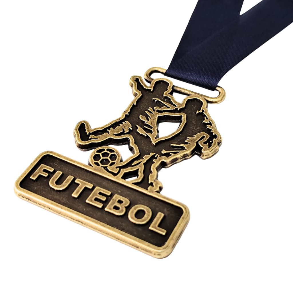 Medalha Futebol Futsal 70mm Metal Ouro para Premiações Jogos 1 unid