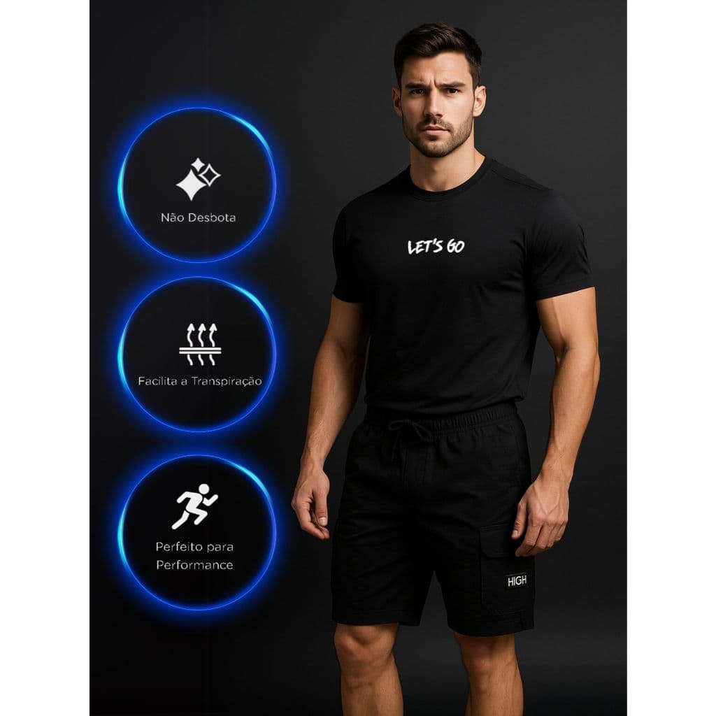 Camisa Dry Fit LET's GO 01 Academia,corrida,natação,musculação,treino intenso,caminhada