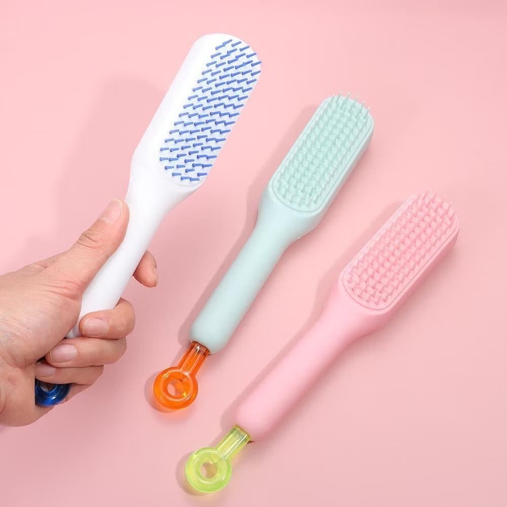 Pente Mágico Retrátil De Limpeza Do Cabelo Sem Danos Antiestático De Massagem Para Cabeleireiro Liso