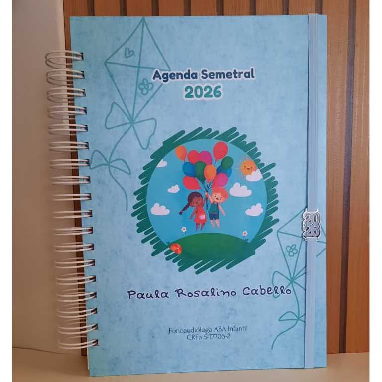 Agenda Personalizada com horário/ Com Logo ou Arte • kit semestral (2 agendas) tamanho grande 27x19cm