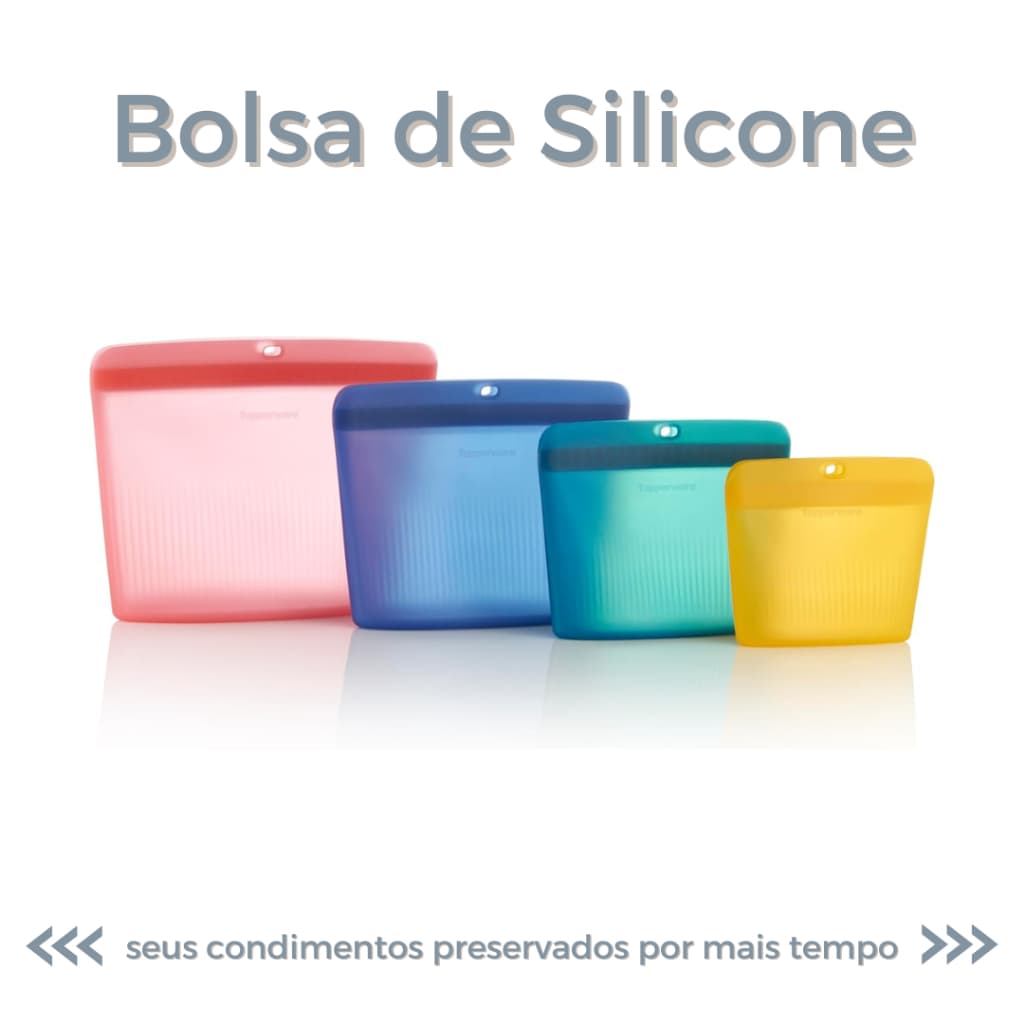Bolsa de Silicone Multiuso Ultimate Tupperware P M G GG, SACO de CONGELAR FORNO MICROONDAS Tapaué