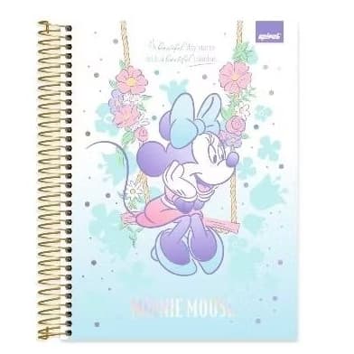 Caderno Universitário Capa Dura, 10 x 1, 160 folhas, Minnie Disney Style