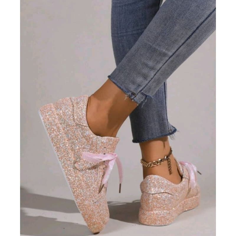 Tênis Feminino Infantil Rosa com Glitter TAMANHO BR37