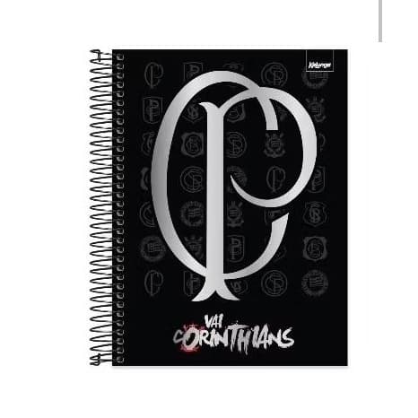 Caderno Universitário Capa Dura, 10 matérias, 160 folhas, Corinthians