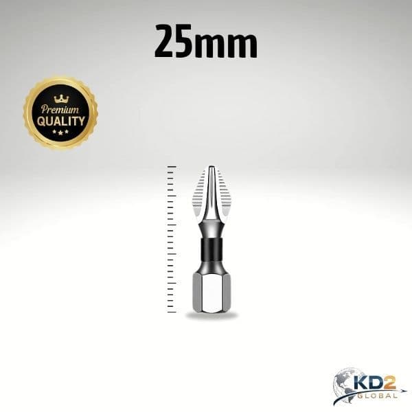 Bits PH2 para Parafusadeira 25mm 1/4 Antiderrapante em Aço – Kit 10 Peças