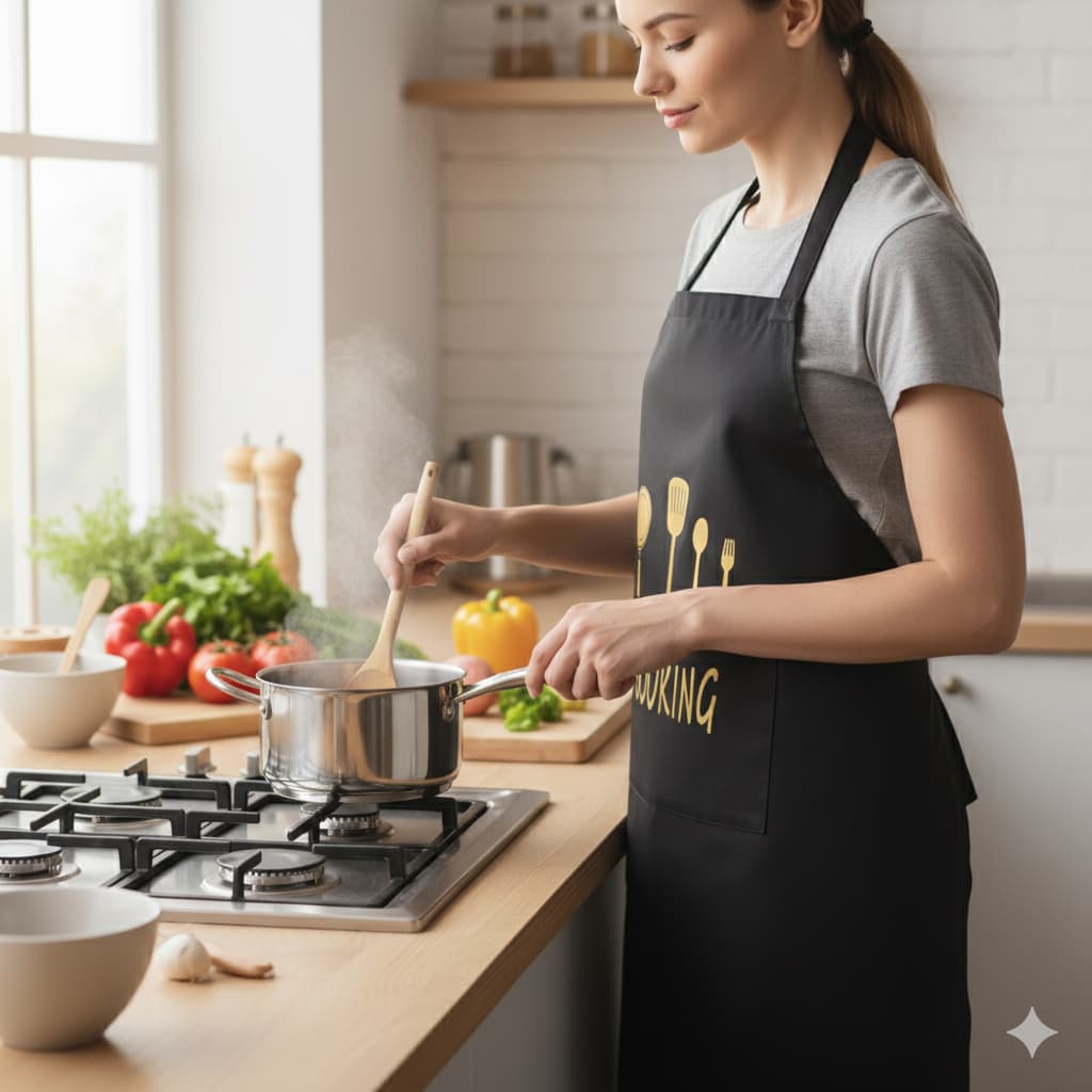 Avental Chef Cozinheiro Impermeável Cozinha Unissex Estampado Profissional Durável Funcional C/Bolso