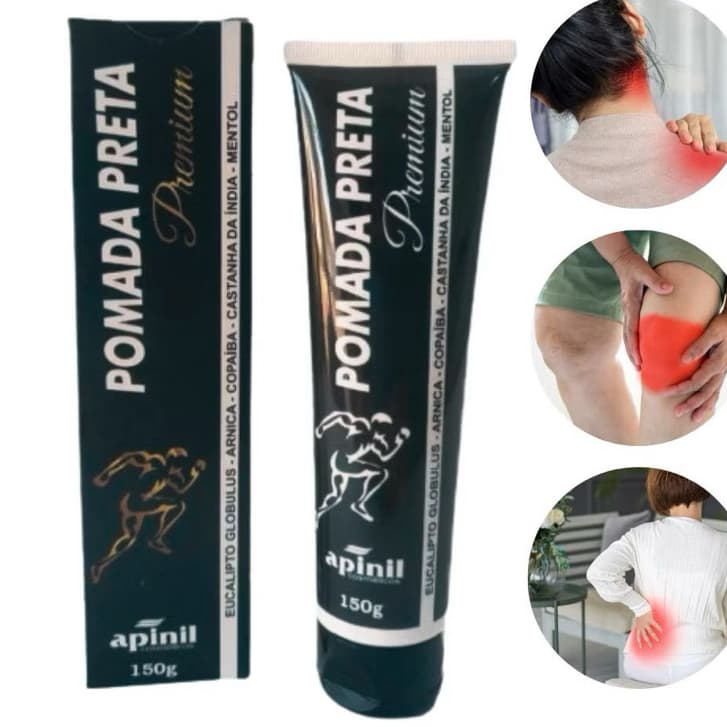 Pomada Preta Premium Massageadora 150g Apnil Cósmeticos