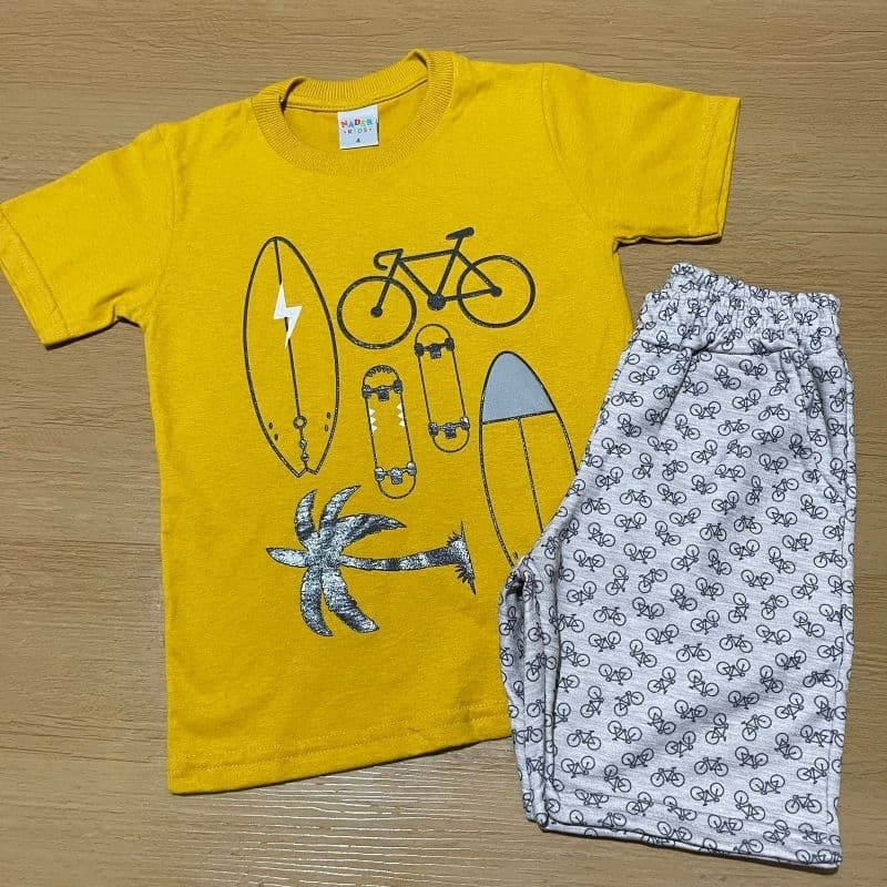 Conjunto Infantil Menino Nader Kids Tamanho 3 e 4 Vários Modelos | Conjunto Infantil Menino Verão