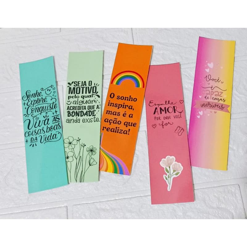 Marca página com frases motivacionais 50 unidades, envio imediato