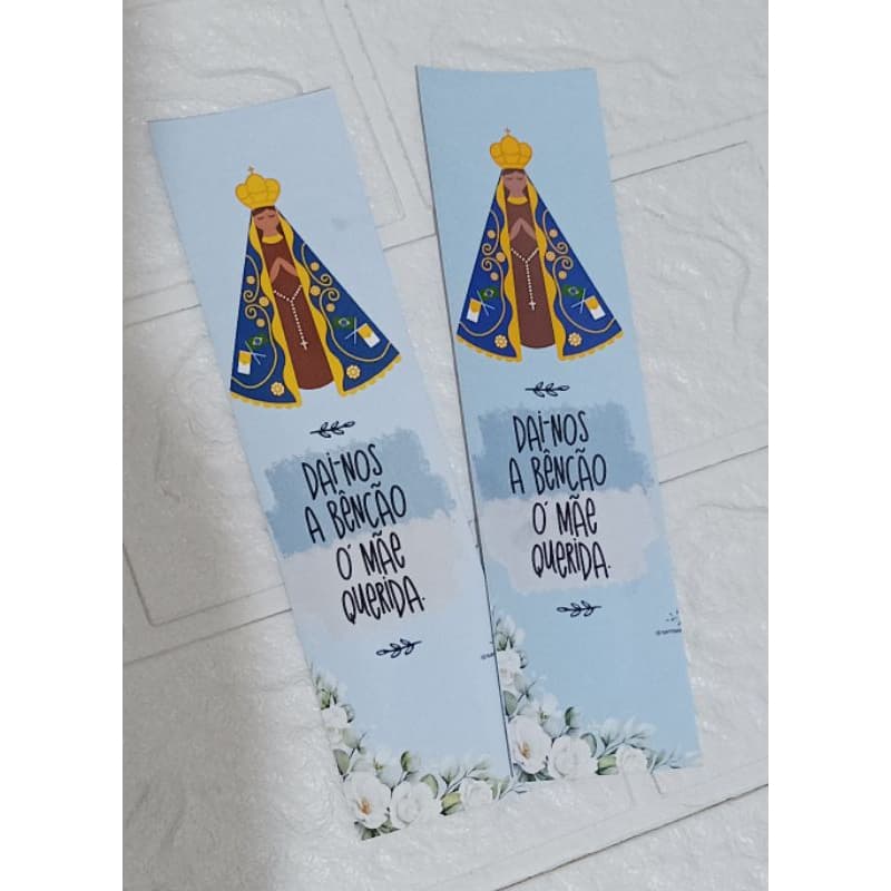 Marca página Tema: Católico 50 unidades, Nossa Senhora , lembrancinha batizado