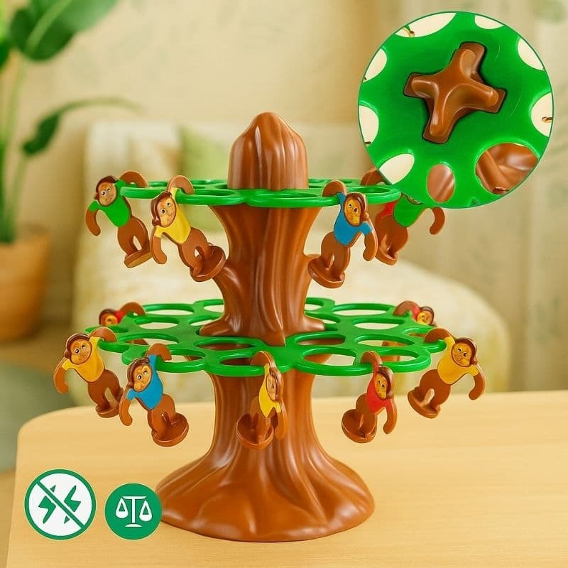 Brinquedo Pula Macaco com Catapultas Jogo Infantil Divertido Interativo para 4 Pessoas Coordenação