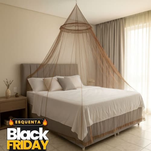 Mosquiteiro Barato de Teto para Cama Casal/Box/Queen/Solteiro fechado c/elástico