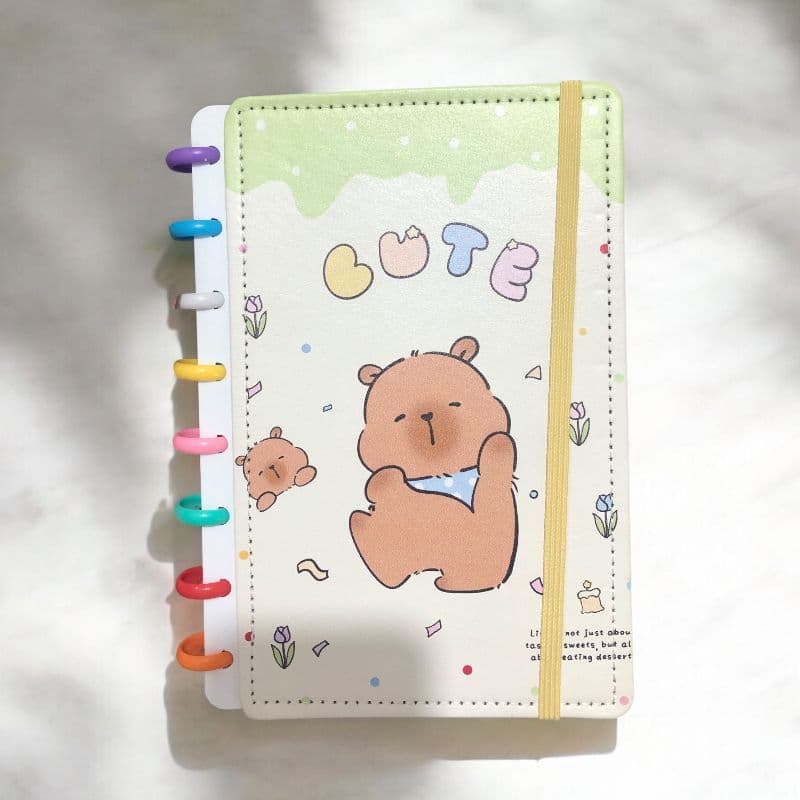 Caderno Inteligente Capivara Colorido 7/8 Discos - 80 Folhas Removíveis A5 - Modelos Sortidos