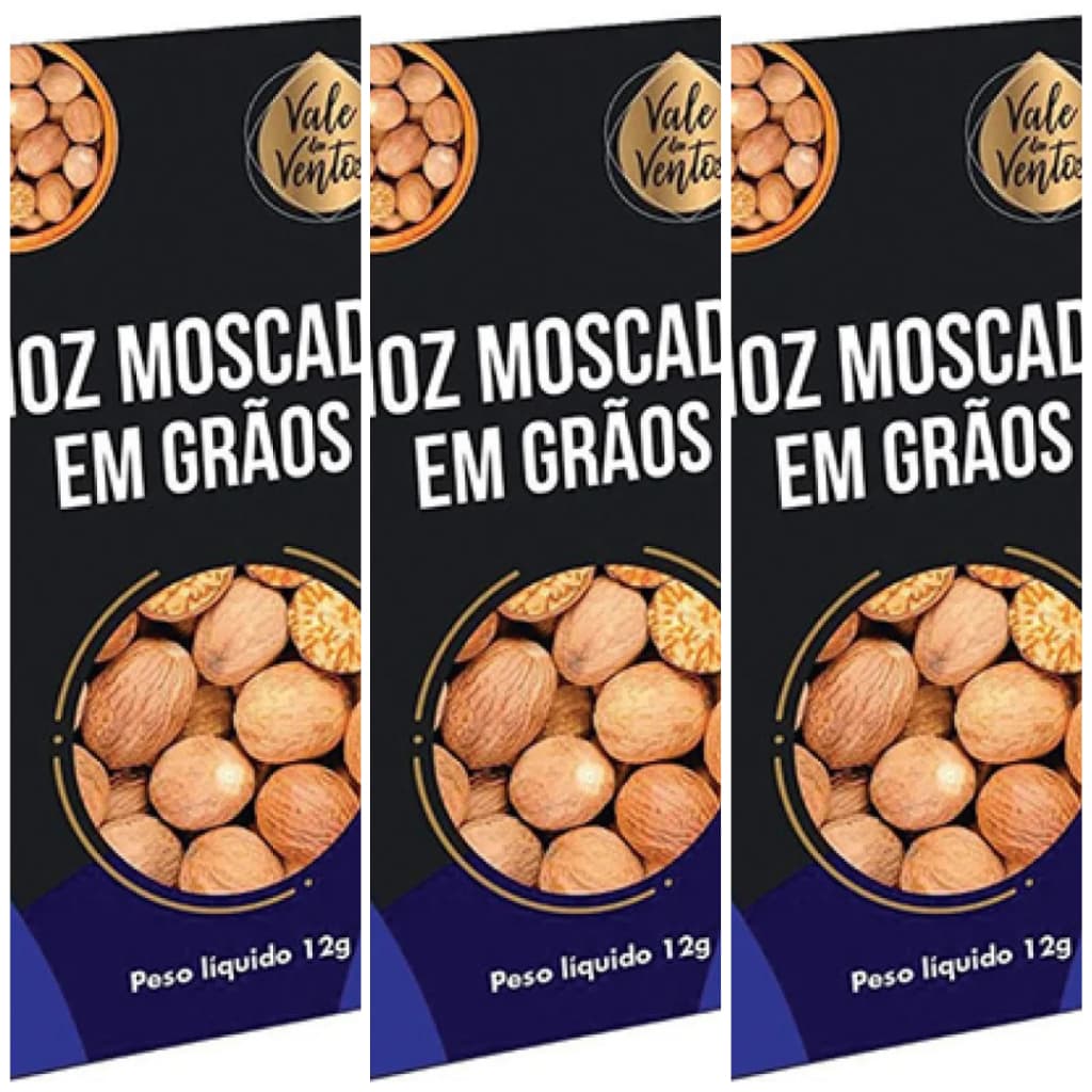 Kit com 3 Noz Moscada Vale dos Ventos CASAXA 12g cada