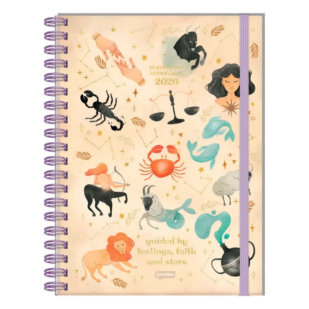 Agenda Planner Grande Neo 2026 Mystic 160 Páginas 90g Com 6 Divisórias Tamanho 200x275mm  Jandaia.