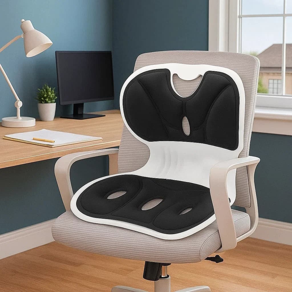 Cadeira Assento Ergonômico Estofado Apoio Lombar Conforto Coluna Escritório Computador Trabalho