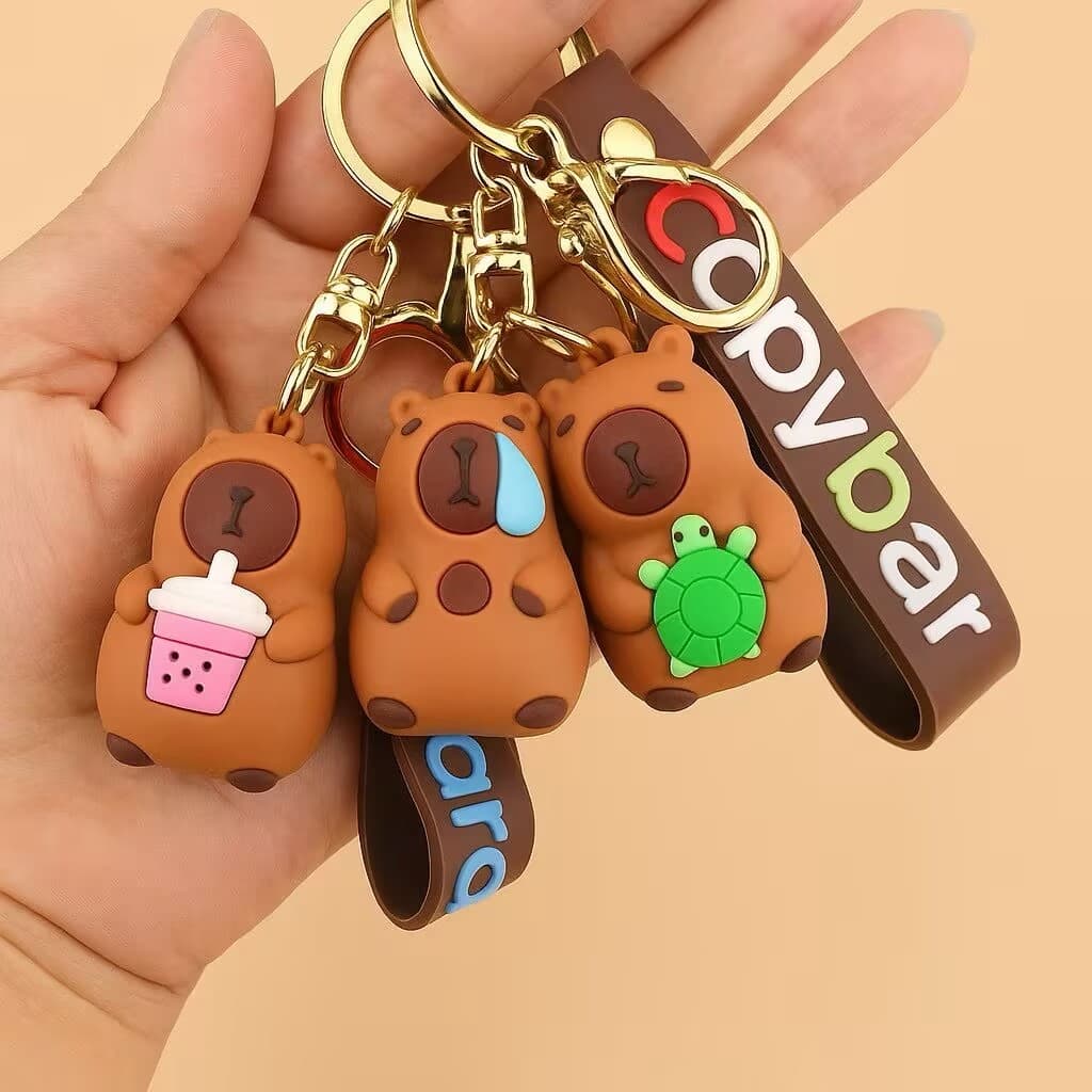 1/2/3/6 unidades Chaveiros Emborrachado Premium Capivara Capybara capivarinha fofa