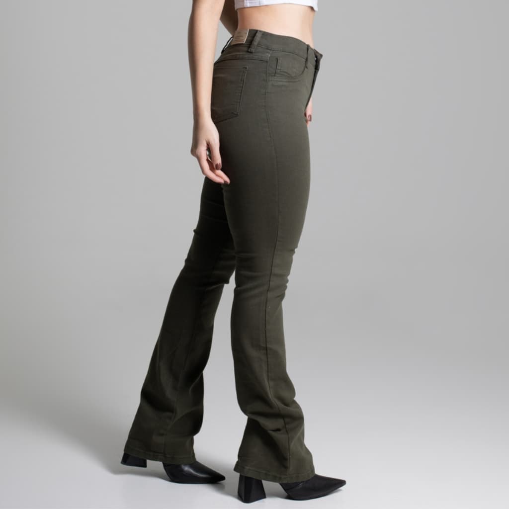 Calça Jeans Feminina Sawary Bootcut Boca Sino Flare Original Lycra Elastano Roupas Femininas Moda
