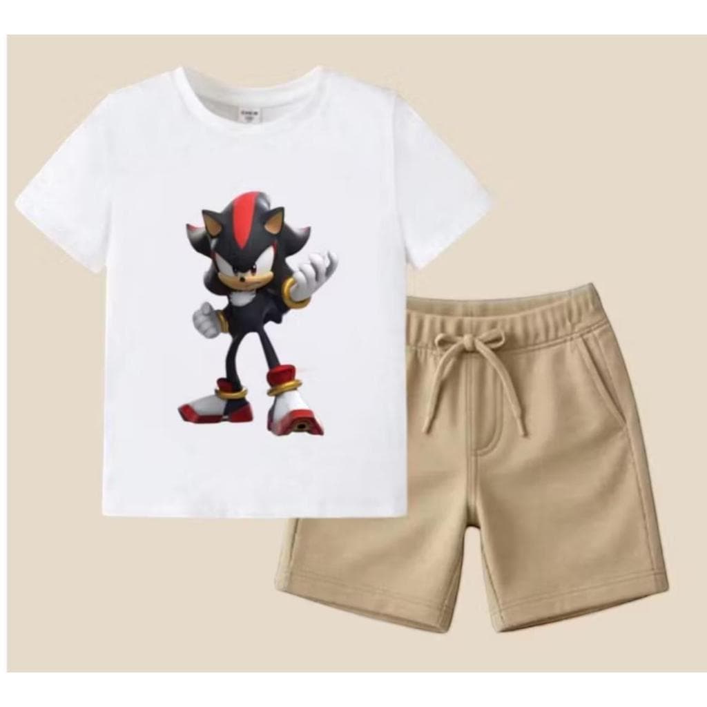conjunto personagem unissex short e camiseta em algodão moda