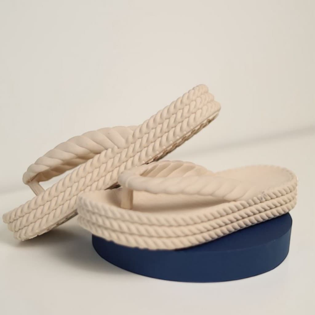 Chinelo Feminino Nuvem Trançado Confortável Elegante Verão
