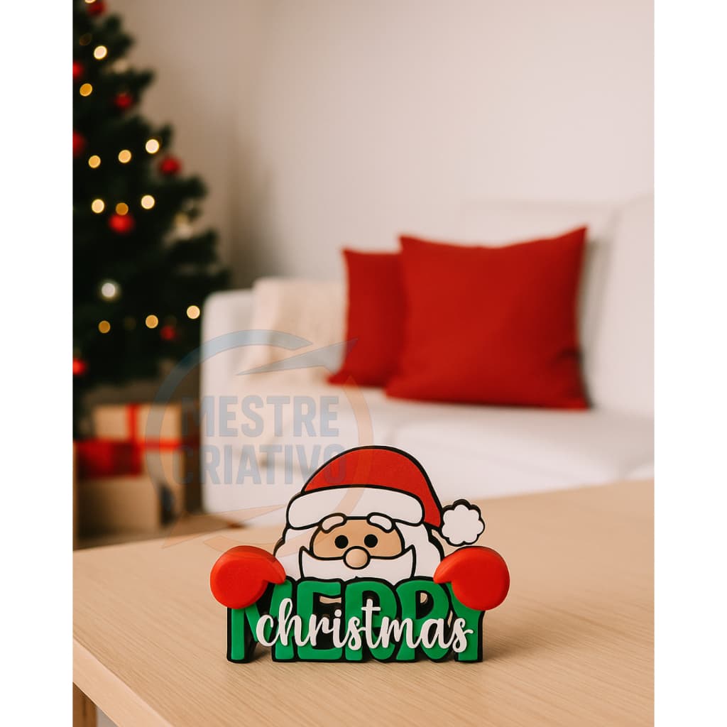 Merry Christmas - Feliz Natal - Papai Noel - Decoração de Natal - Enfeite - Natalino