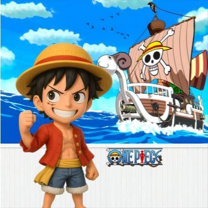 Papel de Parede  One Piece Luffy Chibbi do Anime Adesivo Personalizado M² PAREDE TODA