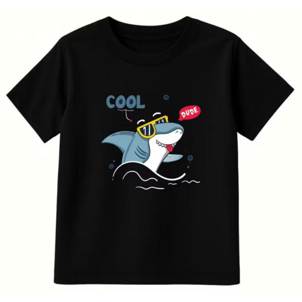 camiseta tubarão em algodão unissex moderna