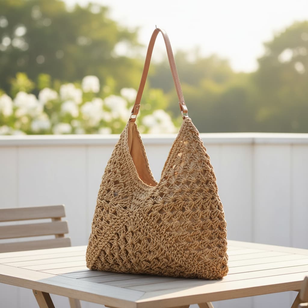 Bolsa Feminina Grande Estilo Boho Chic – Bolsa de Ombro em Palha Sintética para Verão e Uso Diário  ref.11890