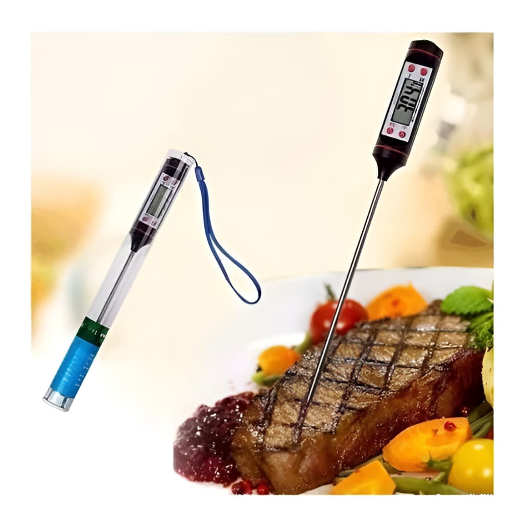 Termômetro Culinário Digital Espeto Tp101 Alimento Cozinha Carnes Bebidas Líquidos Alta Precisão