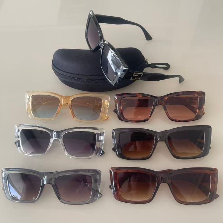 Óculos de Sol Feminino Quadrado Grande — Lente Degradê UV400 com Armação Grossa Fashion