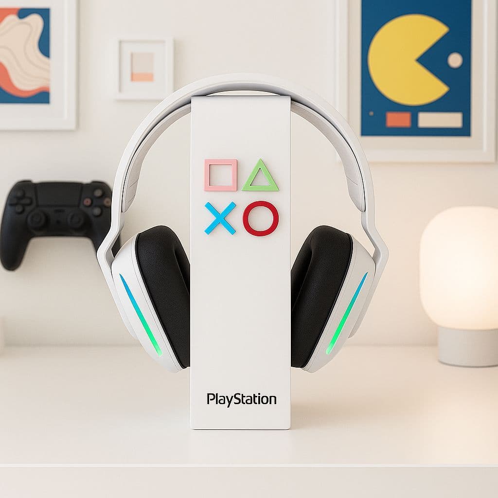 Suporte de Headset com Logotipo Playstation Setup Gamer Branco