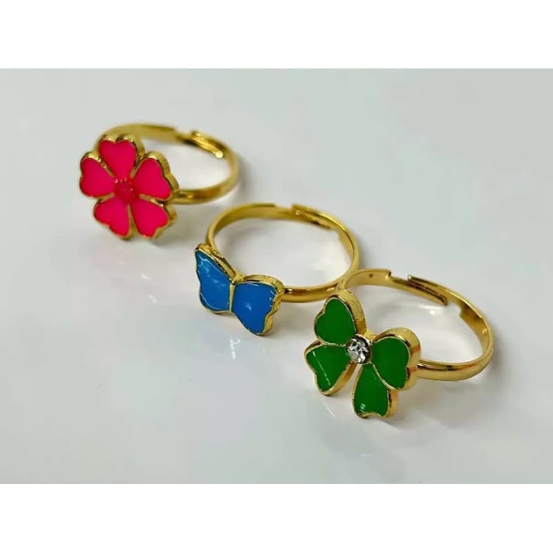 Anel Infantil Dourado Regulavél Modelos Variados